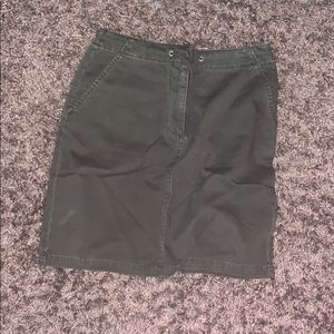 Green Khaki Drawstring Skirt